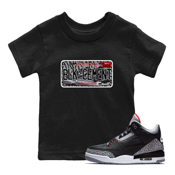 Sneaker Plate SNRT Sneaker Tees Kids - Air Jordan 3 Black Cement - SNRT Sneaker T-shirts