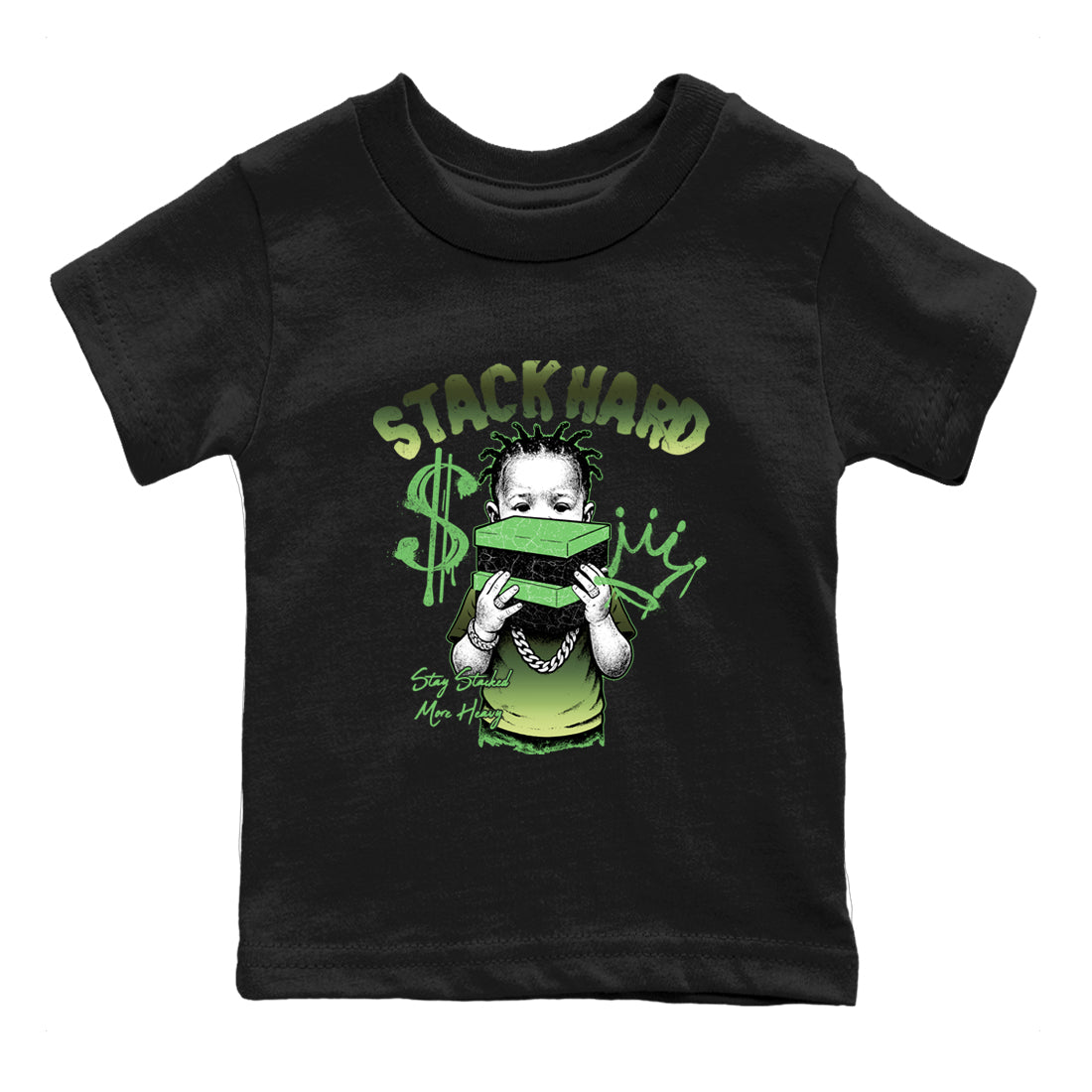 Stack Hard SNRT Sneaker Tees Kids - Air Foamposite One Pine Green - SNRT Sneaker T-shirts