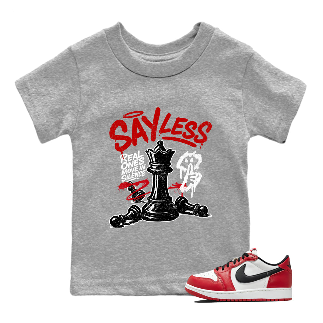 Say Less SNRT Sneaker Tees Kids - Air Jordan 1 Low Chicago - SNRT Sneaker T-shirts