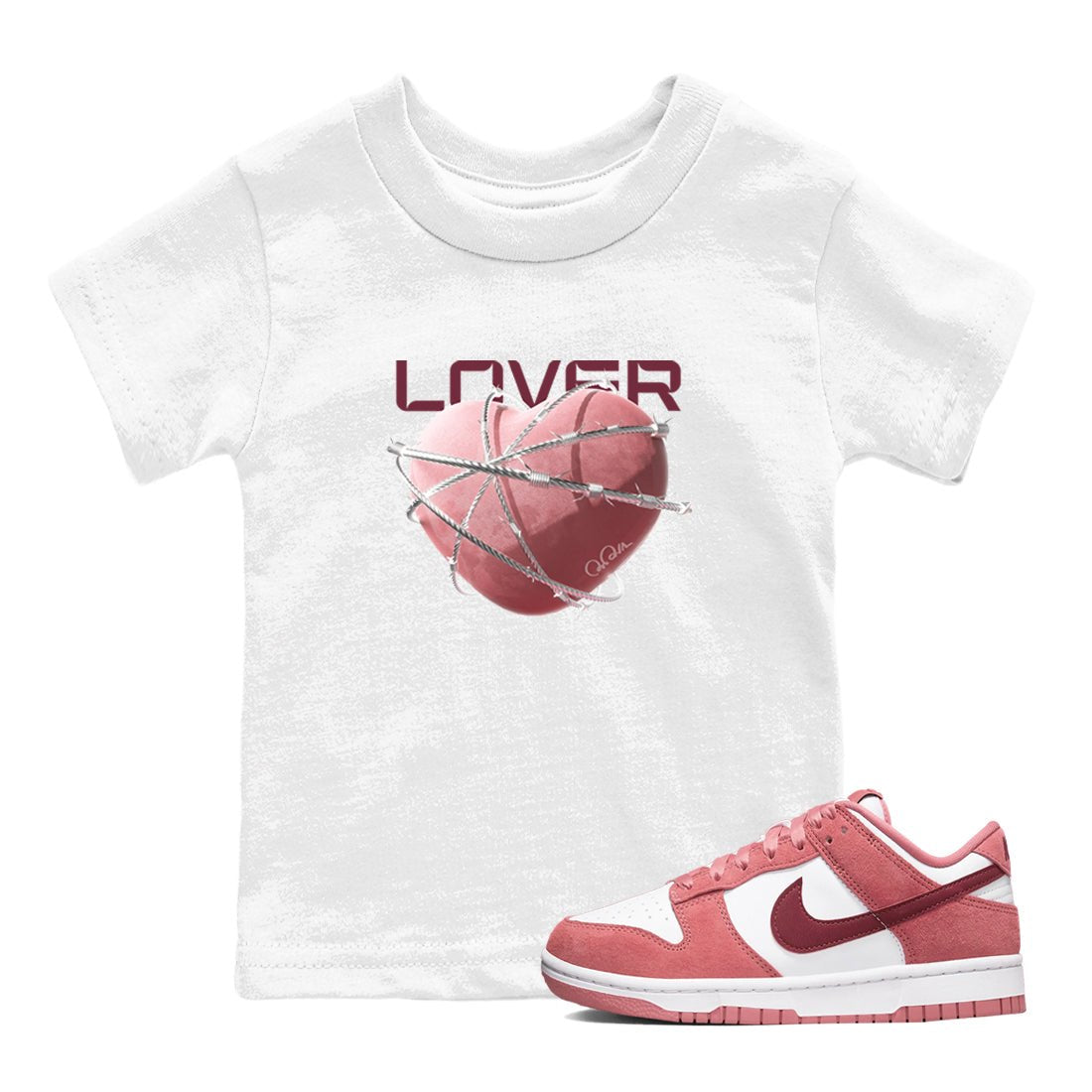 Dunk Valentines Day 2024 shirt to match jordans Heart Lover sneaker tees Dunk Valentines Day 2024 SNRT Sneaker Release Tees Baby Toddler White 2 T-Shirt
