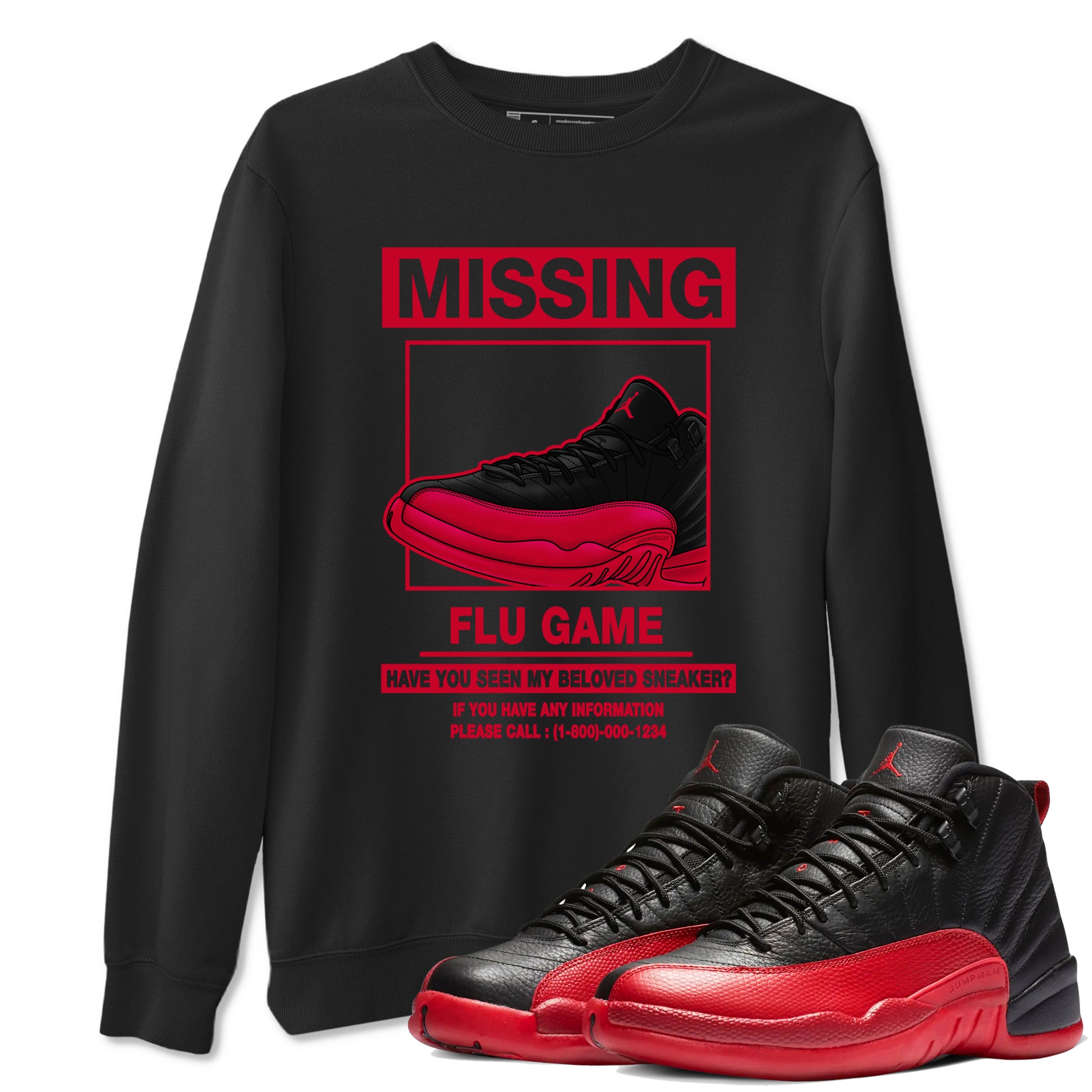 Missing Sneaker SNRT Sneaker Tees - Air Jordan 12 Flu Game - SNRT Sneaker T-shirts