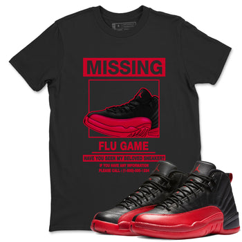 Missing Sneaker SNRT Sneaker Tees - Air Jordan 12 Flu Game - SNRT Sneaker T-shirts