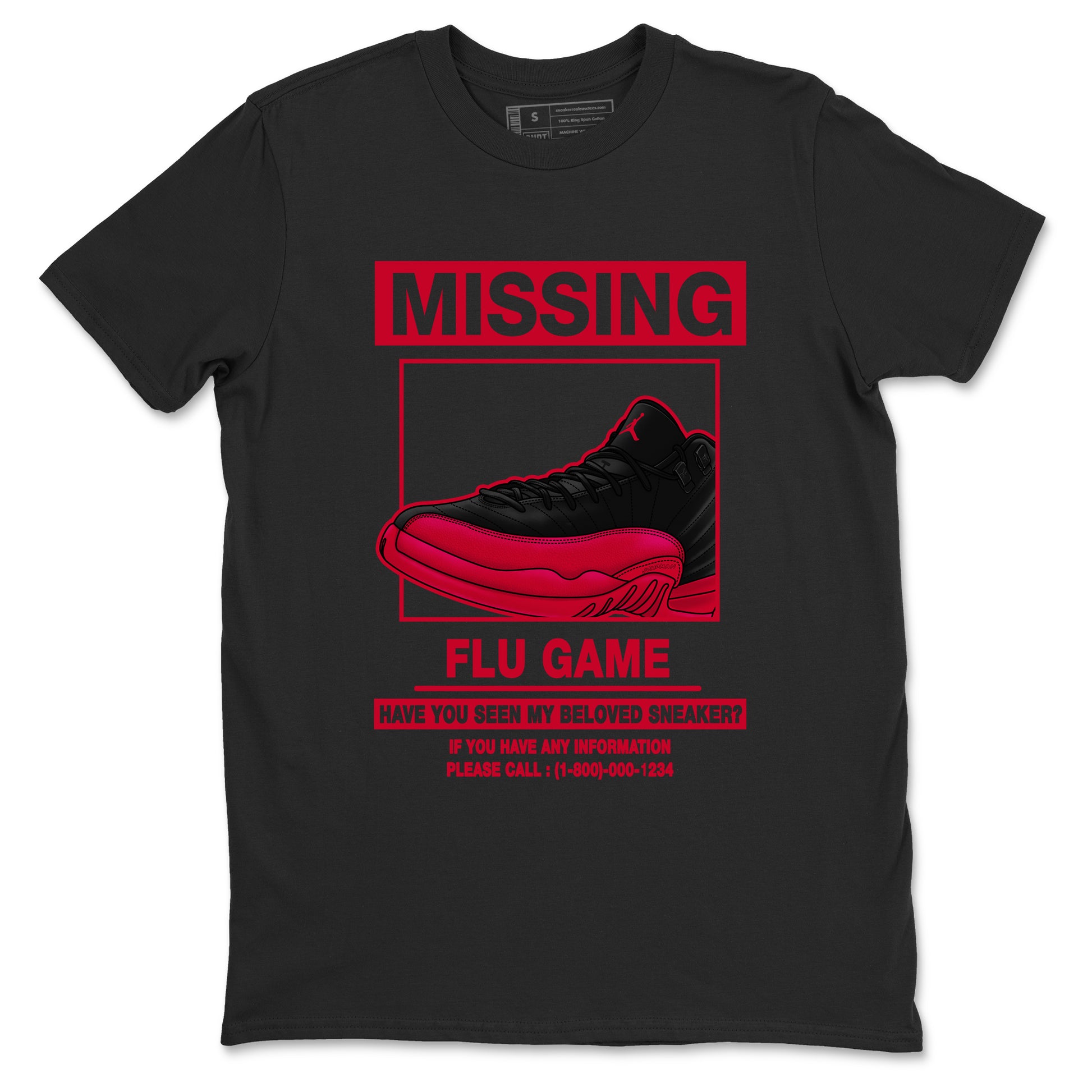 Missing Sneaker SNRT Sneaker Tees - Air Jordan 12 Flu Game - SNRT Sneaker T-shirts