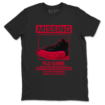 Missing Sneaker SNRT Sneaker Tees - Air Jordan 12 Flu Game - SNRT Sneaker T-shirts