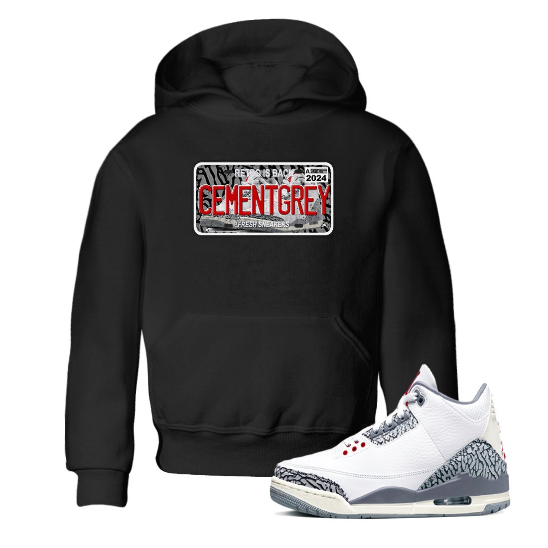 Sneaker Plate SNRT Sneaker Tees Kids - Air Jordan 3 Cement Grey - SNRT Sneaker T-shirts