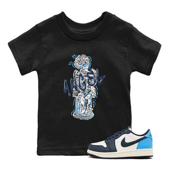 1s Obsidian shirts to match jordans Baby Angel sneaker match tees Air Jordan 1 Low OG Obsidian match shoes to clothes SNRT Sneaker Tees Youth Baby Black 1 tee