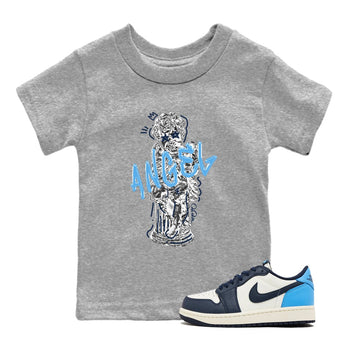1s Obsidian shirts to match jordans Baby Angel sneaker match tees Air Jordan 1 Low OG Obsidian match shoes to clothes SNRT Sneaker Tees Youth Baby Heather Grey 1 tee