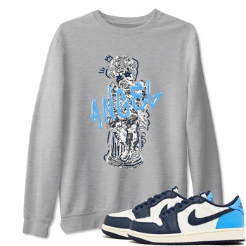 1s Obsidian shirts to match jordans Baby Angel sneaker match tees Air Jordan 1 Low OG Obsidian match shoes to clothes SNRT Sneaker Tees unisex cotton Heather Grey 1 shirts
