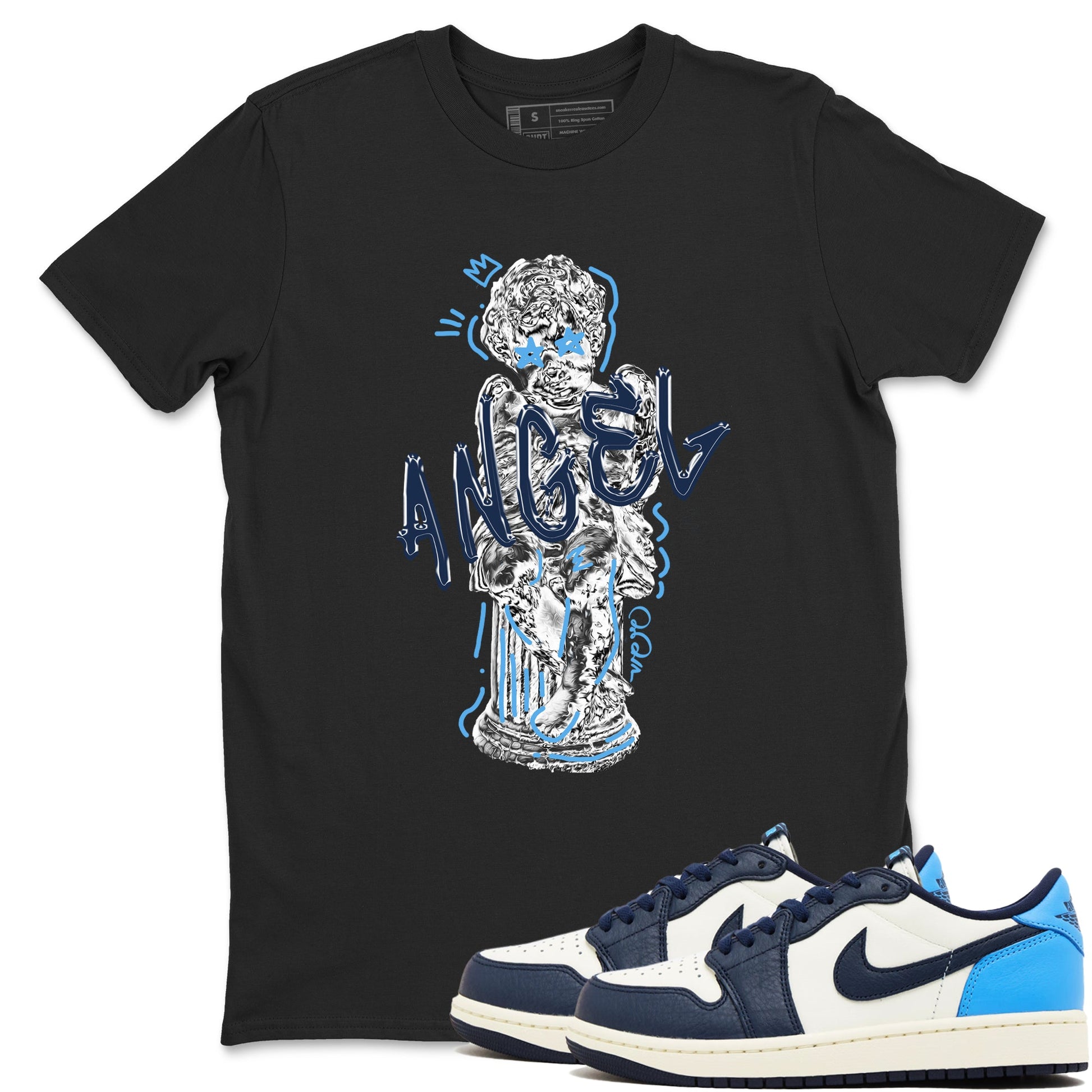 1s Obsidian shirts to match jordans Baby Angel sneaker match tees Air Jordan 1 Low OG Obsidian match shoes to clothes SNRT Sneaker Tees unisex cotton Black 1 shirts