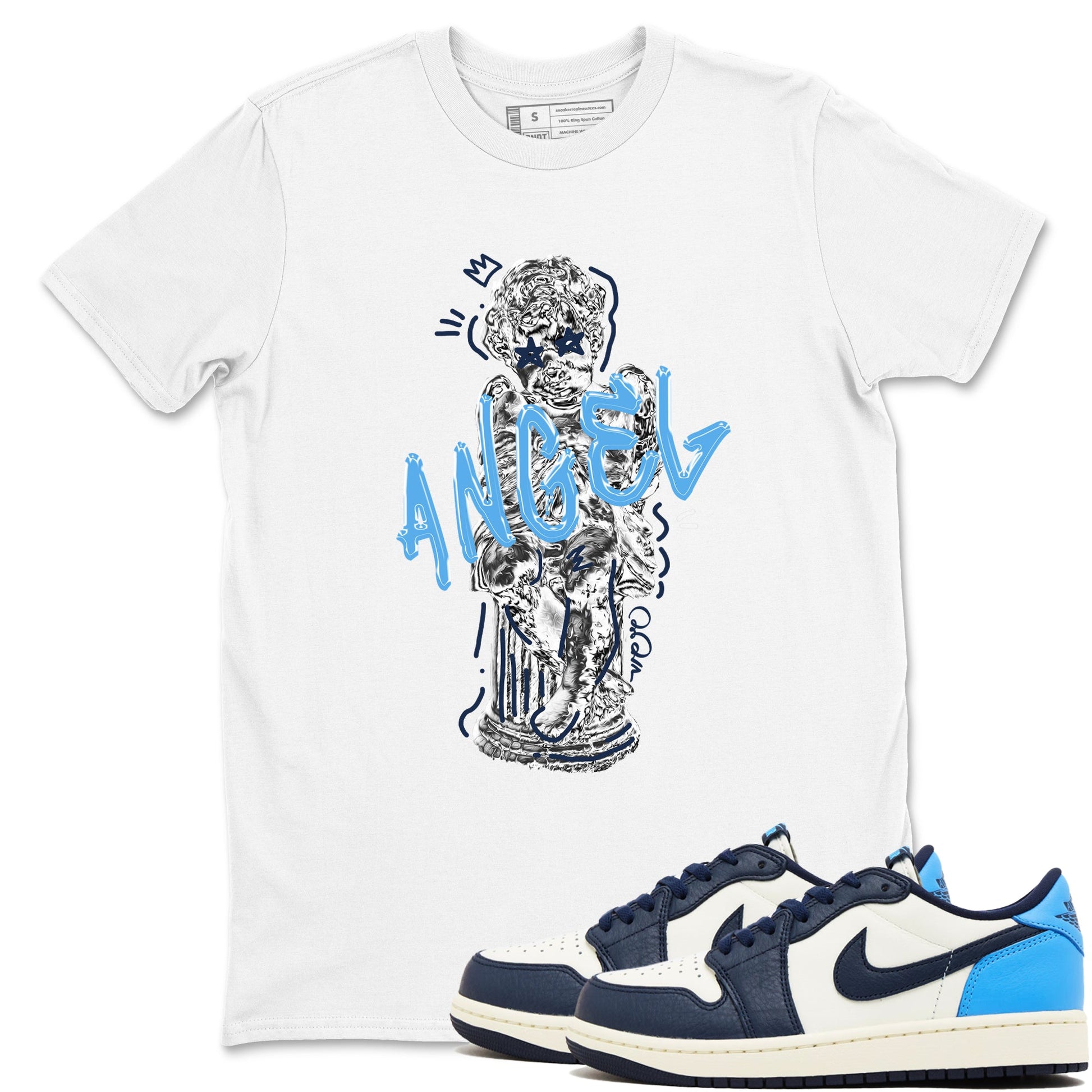1s Obsidian shirts to match jordans Baby Angel sneaker match tees Air Jordan 1 Low OG Obsidian match shoes to clothes SNRT Sneaker Tees unisex cotton White 1 shirts