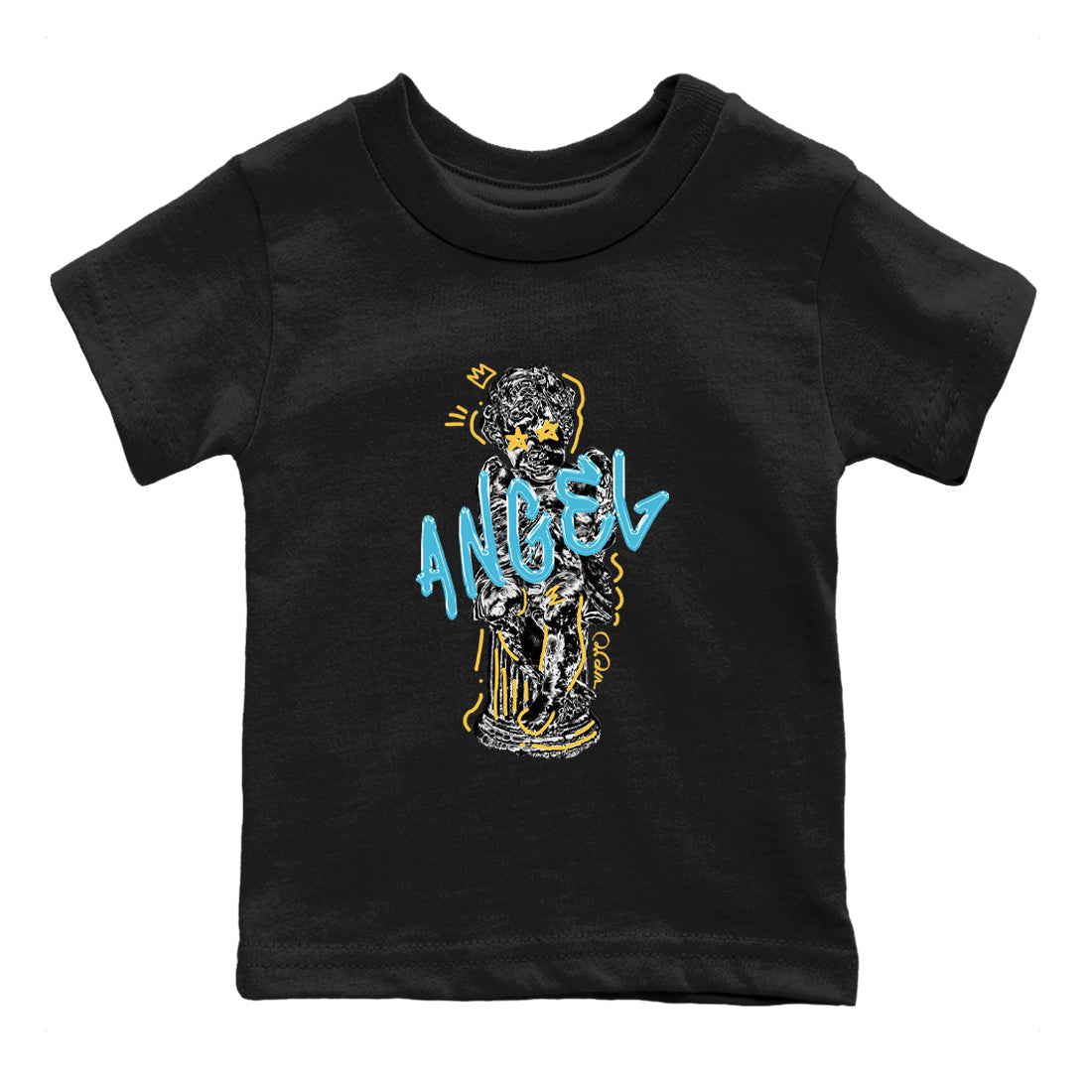 Sneaker Threads – Sneaker Tees To Match Air Jordan 11 Gamma – Baby Angel Youth Graphic Tee Black 2. Perfect for Jordan releases 2025 colorways.