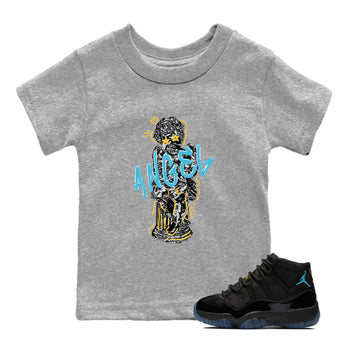 Sneaker Threads – Sneaker Tees To Match Air Jordan 11 Gamma – Baby Angel Youth Graphic Tee Heather Grey 1. Perfect for Jordan releases 2025 colorways.