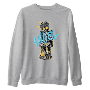 Sneaker Threads – Sneaker Tees To Match Air Jordan 11 Gamma – Baby Angel Graphic Tee Heather Grey 2. Perfect for Jordan releases 2025 colorways.