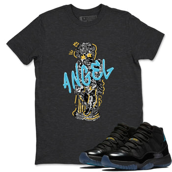 Sneaker Threads – Sneaker Tees To Match Air Jordan 11 Gamma – Baby Angel Graphic Tee Charcoal Heather 1. Perfect for Jordan releases 2025 colorways.