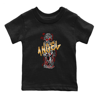 Sneaker Threads – Sneaker Tees To Match Air Jordan 12 Taxi – Baby Angel Youth Graphic Tee Black 2. Perfect for Jordan releases 2025 colorways.