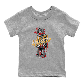 Sneaker Threads – Sneaker Tees To Match Air Jordan 12 Taxi – Baby Angel Youth Graphic Tee Heather Grey 2. Perfect for Jordan releases 2025 colorways.