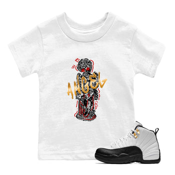 Sneaker Threads – Sneaker Tees To Match Air Jordan 12 Taxi – Baby Angel Youth Graphic Tee White 1. Perfect for Jordan releases 2025 colorways.