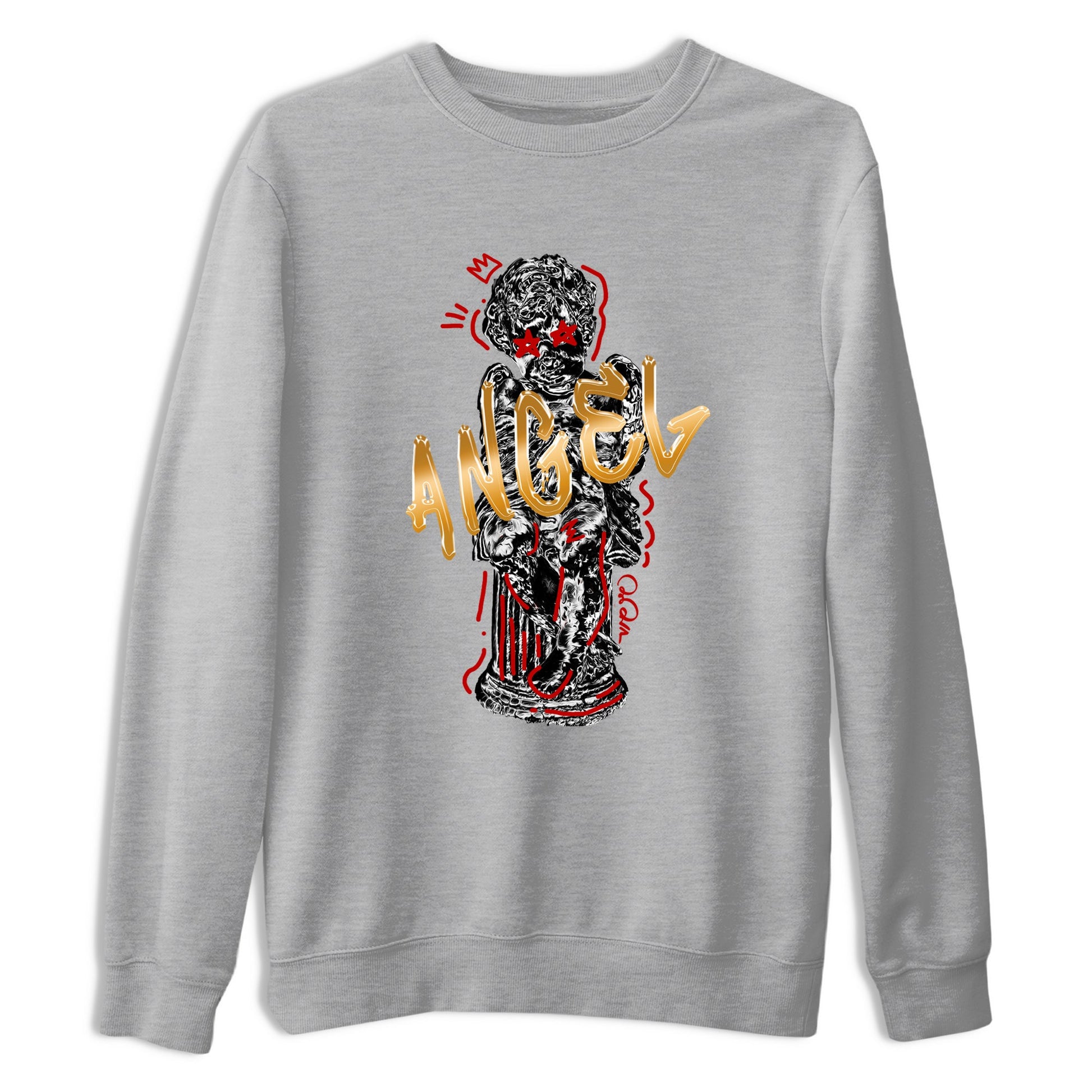 Sneaker Threads – Sneaker Tees To Match Air Jordan 12 Taxi – Baby Angel Graphic Tee Heather Grey 2. Perfect for Jordan releases 2025 colorways.
