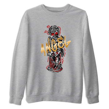 Sneaker Threads – Sneaker Tees To Match Air Jordan 12 Taxi – Baby Angel Graphic Tee Heather Grey 2. Perfect for Jordan releases 2025 colorways.