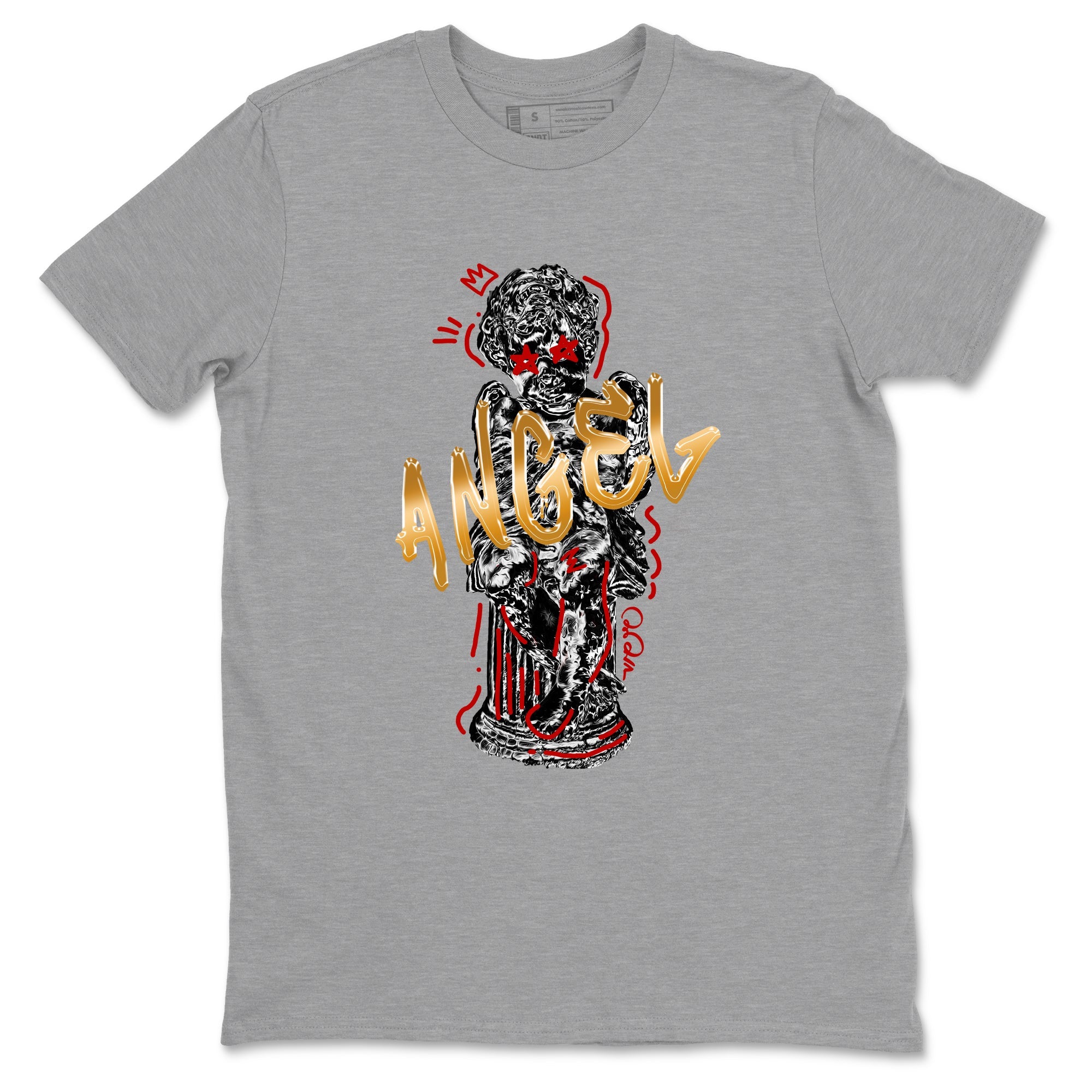 Sneaker Threads – Sneaker Tees To Match Air Jordan 12 Taxi – Baby Angel Graphic Tee Heather Grey 2. Perfect for Jordan releases 2025 colorways.