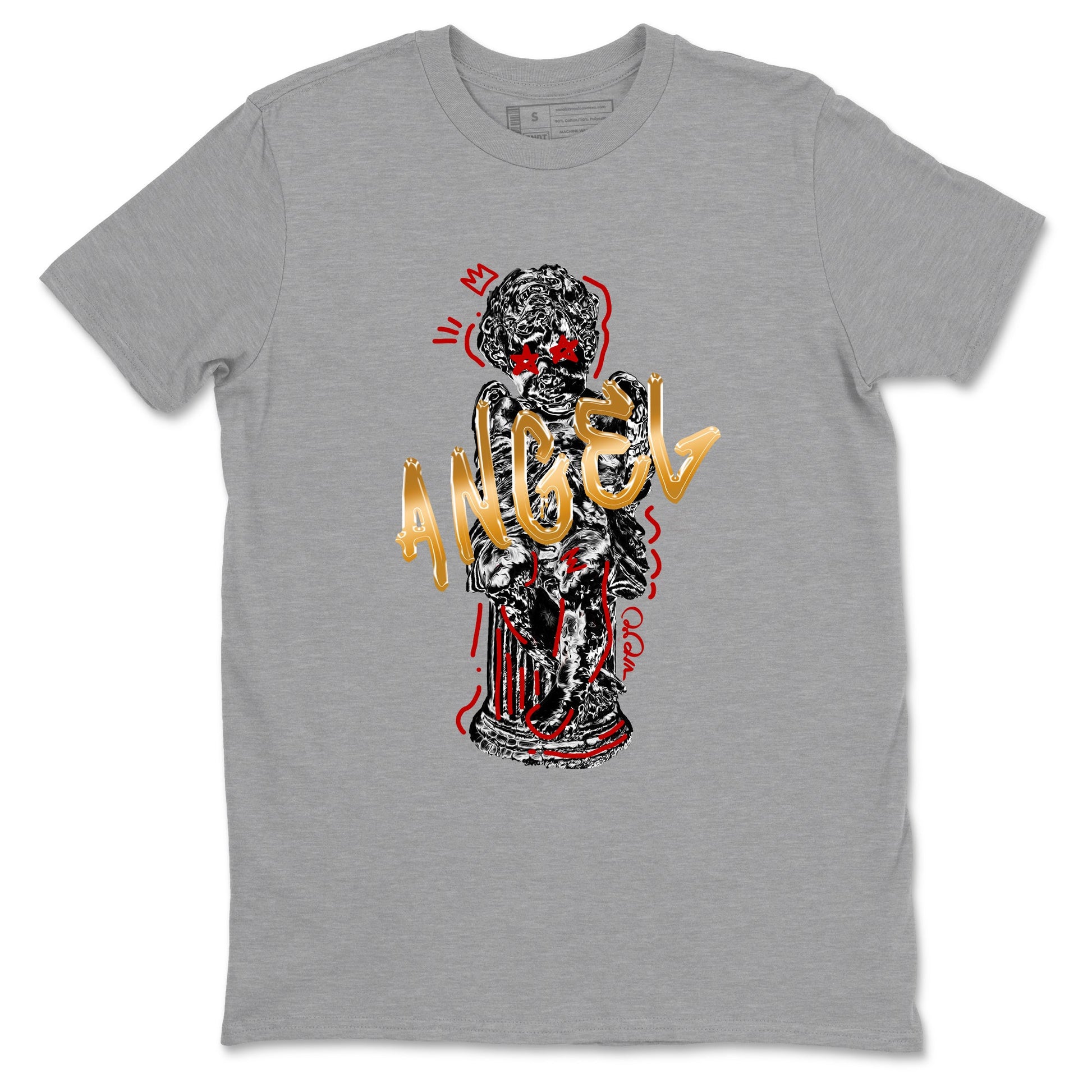 Sneaker Threads – Sneaker Tees To Match Air Jordan 12 Taxi – Baby Angel Graphic Tee Heather Grey 2. Perfect for Jordan releases 2025 colorways.