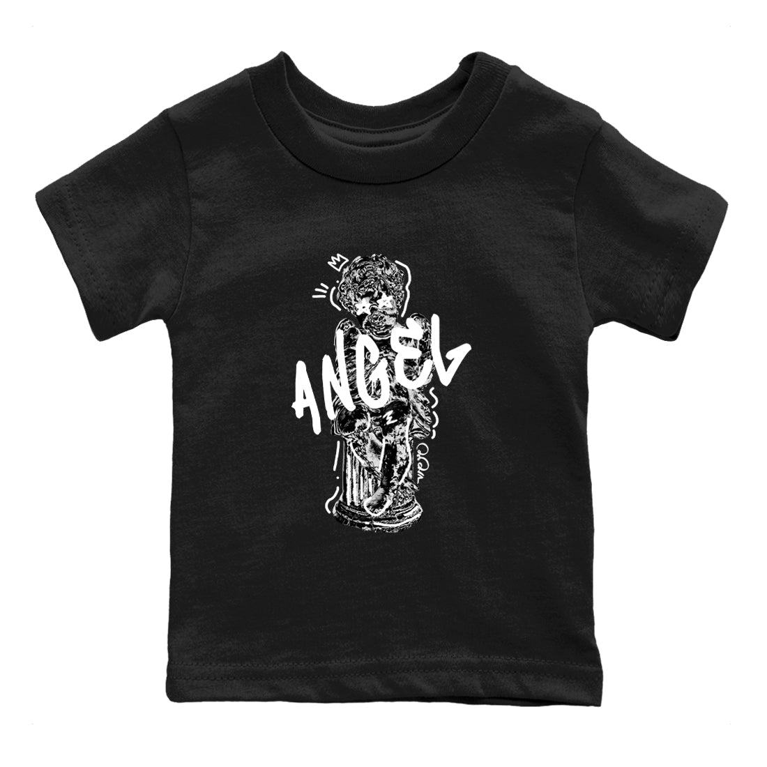 Sneaker Threads – Sneaker Tees To Match Air Jordan 4 Black Cat – Baby Angel Youth Graphic Tee Black 2. Perfect for Jordan releases 2025 colorways.