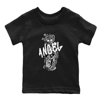 Sneaker Threads – Sneaker Tees To Match Air Jordan 4 Black Cat – Baby Angel Youth Graphic Tee Black 2. Perfect for Jordan releases 2025 colorways.