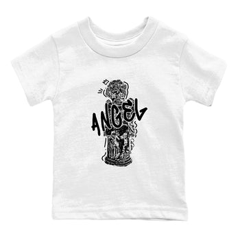 Sneaker Threads – Sneaker Tees To Match Air Jordan 4 Black Cat – Baby Angel Youth Graphic Tee White 2. Perfect for Jordan releases 2025 colorways.