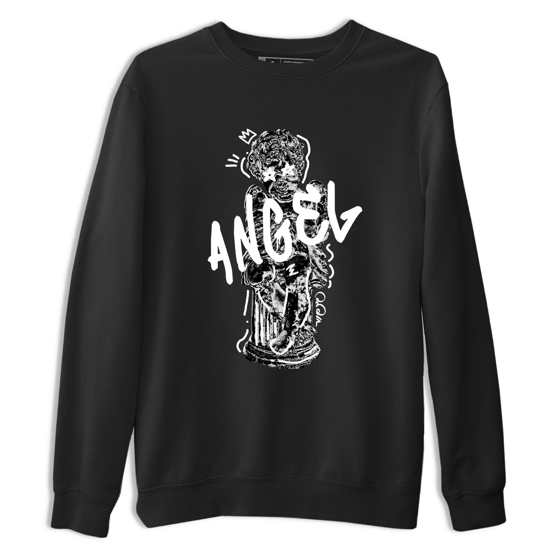 Sneaker Threads – Sneaker Tees To Match Air Jordan 4 Black Cat – Baby Angel Graphic Tee Black 2. Perfect for Jordan releases 2025 colorways.