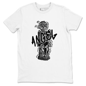 Sneaker Threads – Sneaker Tees To Match Air Jordan 4 Black Cat – Baby Angel Graphic Tee White 2. Perfect for Jordan releases 2025 colorways.