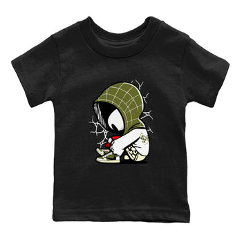 1s Travis Scott Medium Olive shirts to match jordans Baby Spider sneaker match tees Air Jordan 1 Travis Scott Medium Olive SNRT Sneaker Tees streetwear brand Baby and Youth Black 2 cotton tee