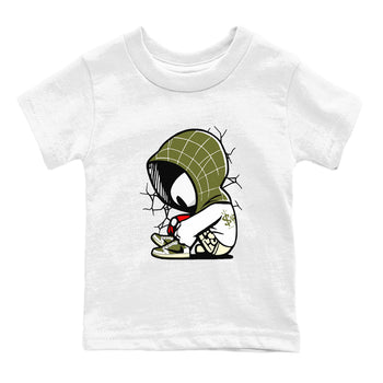 1s Travis Scott Medium Olive shirts to match jordans Baby Spider sneaker match tees Air Jordan 1 Travis Scott Medium Olive SNRT Sneaker Tees streetwear brand Baby and Youth White 2 cotton tee
