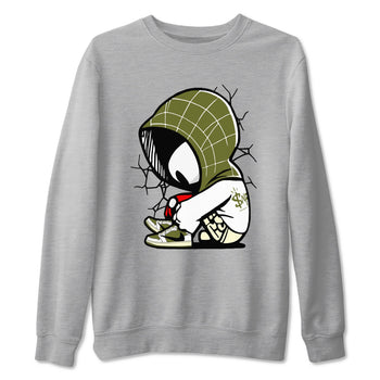 1s Travis Scott Medium Olive shirts to match jordans Baby Spider sneaker match tees Air Jordan 1 Travis Scott Medium Olive SNRT Sneaker Tees streetwear brand Heather Grey 2 unisex cotton tee