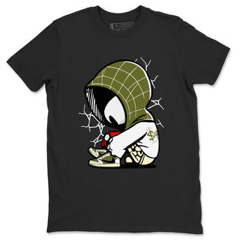1s Travis Scott Medium Olive shirts to match jordans Baby Spider sneaker match tees Air Jordan 1 Travis Scott Medium Olive SNRT Sneaker Tees streetwear brand Black 2 unisex cotton tee
