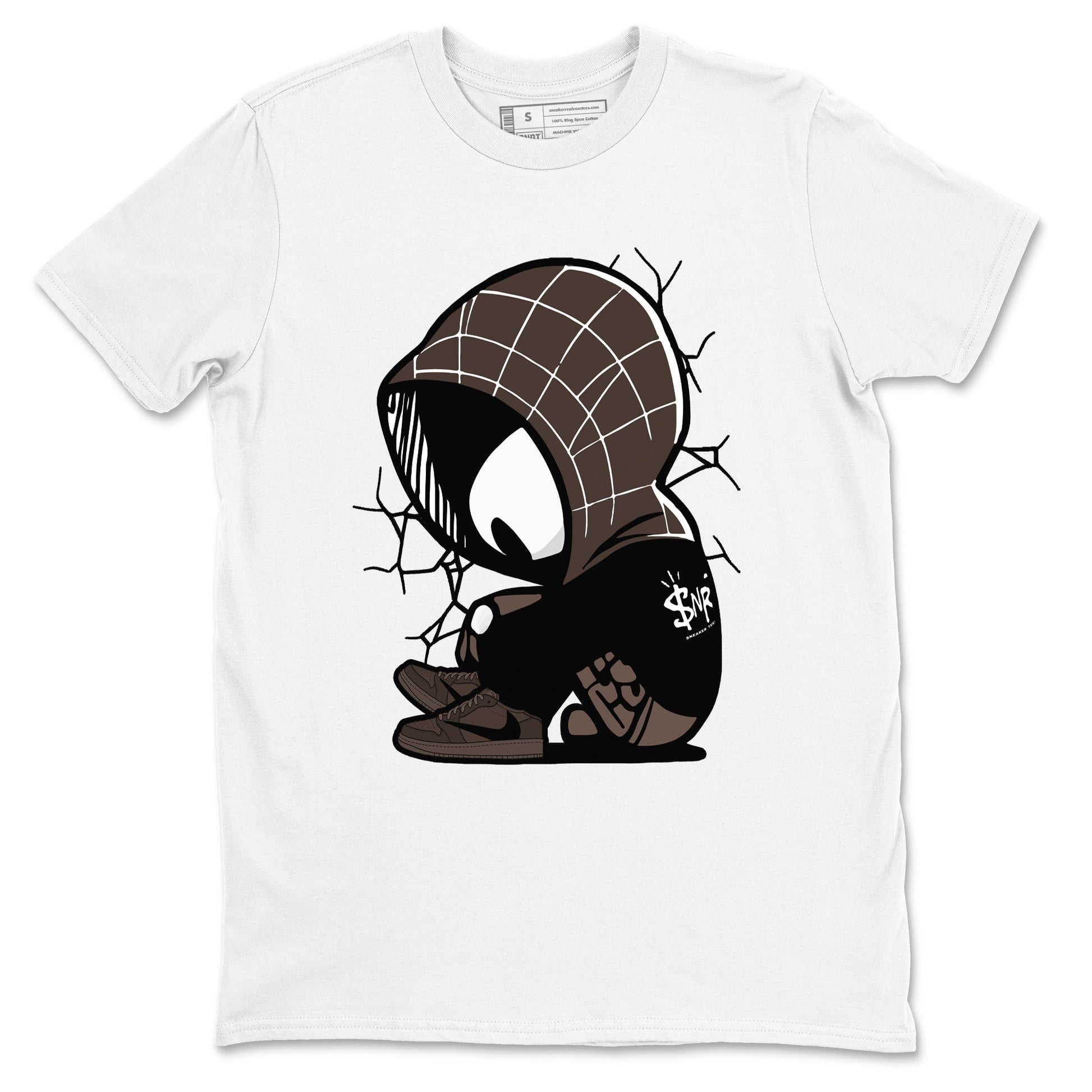 1s Travis Scott Velvet Brown shirts to match jordans Baby Spider best t shirts to wear with jordans Travis Scott x Air Jordan 1 Low OG Velvet Brown match shoes to clothes SNRT Sneaker Tees unisex cotton White 2 shirts