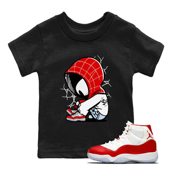 11s Cherry shirts to match jordans Baby Spider sneaker match tees Air Jordan 11 Retro Cherry match shoes to clothes SNRT Sneaker Tees Youth Baby Black 1 tee
