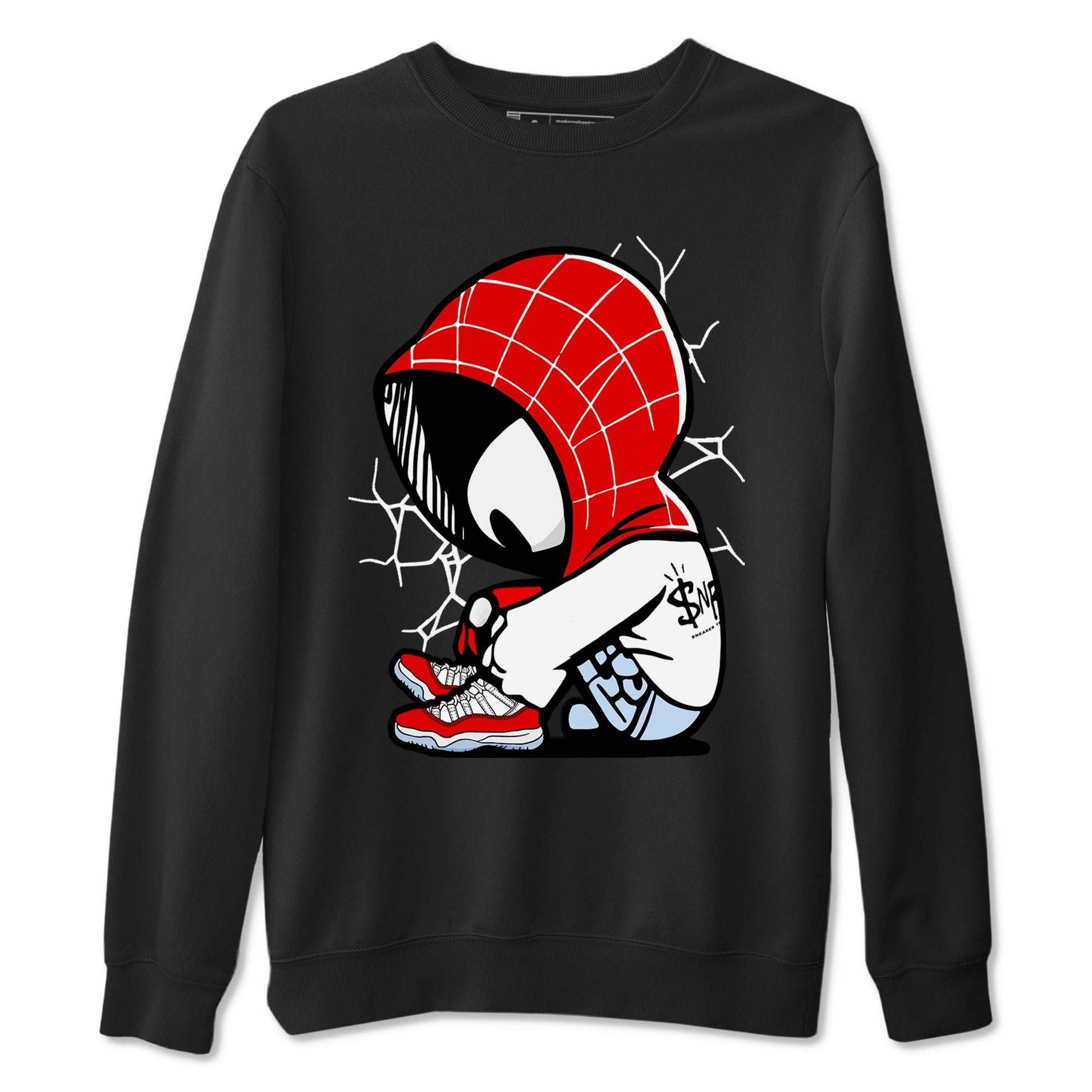 11s Cherry shirts to match jordans Baby Spider sneaker match tees Air Jordan 11 Retro Cherry match shoes to clothes SNRT Sneaker Tees unisex cotton Black 2 shirts