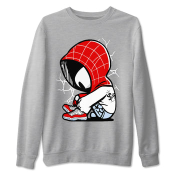 11s Cherry shirts to match jordans Baby Spider sneaker match tees Air Jordan 11 Retro Cherry match shoes to clothes SNRT Sneaker Tees unisex cotton Heather Grey 2 shirts