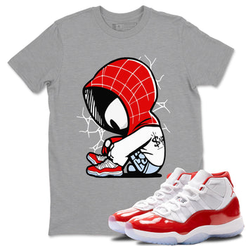 11s Cherry shirts to match jordans Baby Spider sneaker match tees Air Jordan 11 Retro Cherry match shoes to clothes SNRT Sneaker Tees unisex cotton Heather Grey 1 shirts