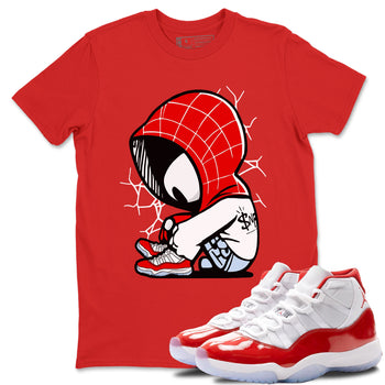 11s Cherry shirts to match jordans Baby Spider sneaker match tees Air Jordan 11 Retro Cherry match shoes to clothes SNRT Sneaker Tees unisex cotton Red 1 shirts