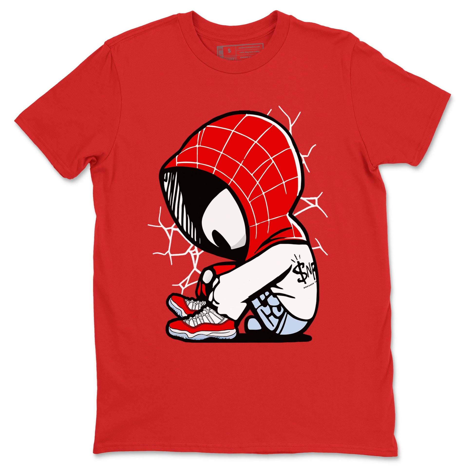 11s Cherry shirts to match jordans Baby Spider sneaker match tees Air Jordan 11 Retro Cherry match shoes to clothes SNRT Sneaker Tees unisex cotton Red 2 shirts