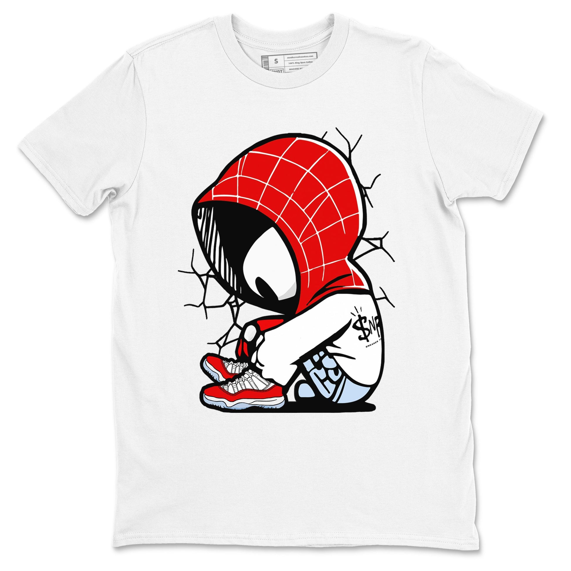 11s Cherry shirts to match jordans Baby Spider sneaker match tees Air Jordan 11 Retro Cherry match shoes to clothes SNRT Sneaker Tees unisex cotton White 2 shirts