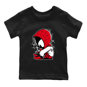 12s Flu Game shirts to match jordans Baby Spider sneaker match tees Air Jordan 12 Retro Flu Game match shoes to clothes SNRT Sneaker Tees Youth Baby Black 2 tee