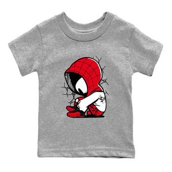 12s Flu Game shirts to match jordans Baby Spider sneaker match tees Air Jordan 12 Retro Flu Game match shoes to clothes SNRT Sneaker Tees Youth Baby Heather Grey 2 tee