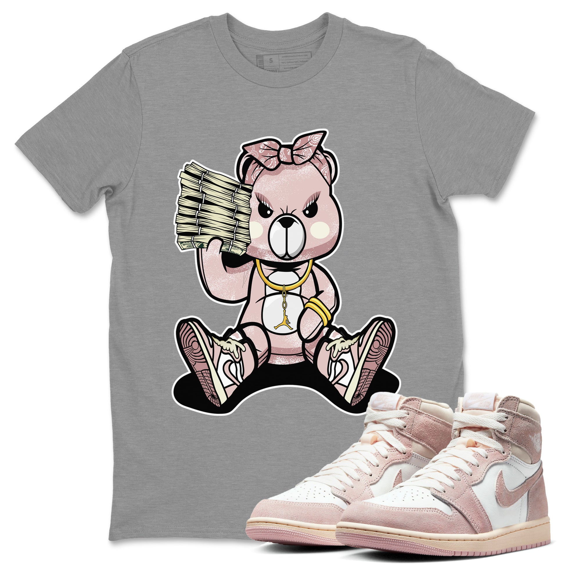 Bad Baby Bear Unisex Adult Tops - Air Jordan 1 Washed Pink - SNRT Sneaker T-shirts