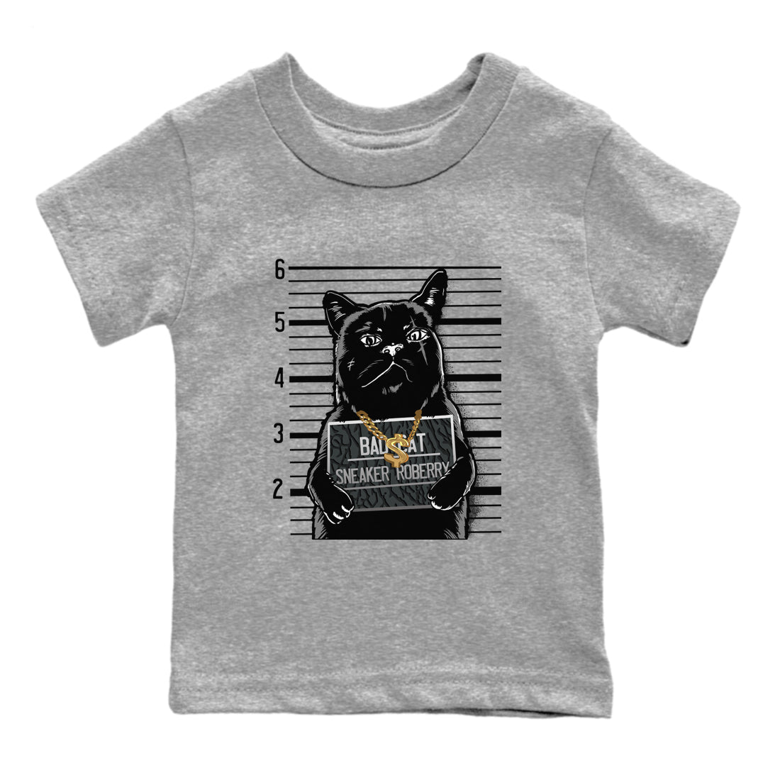 Air Jordan 3 Black Cat shirts to match jordans Bad Cat sneaker match tees Jordan 3 Retro Black Cat best t shirts to wear with jordans SNRT Sneaker Tees Youth Baby Heather Grey 2 tee