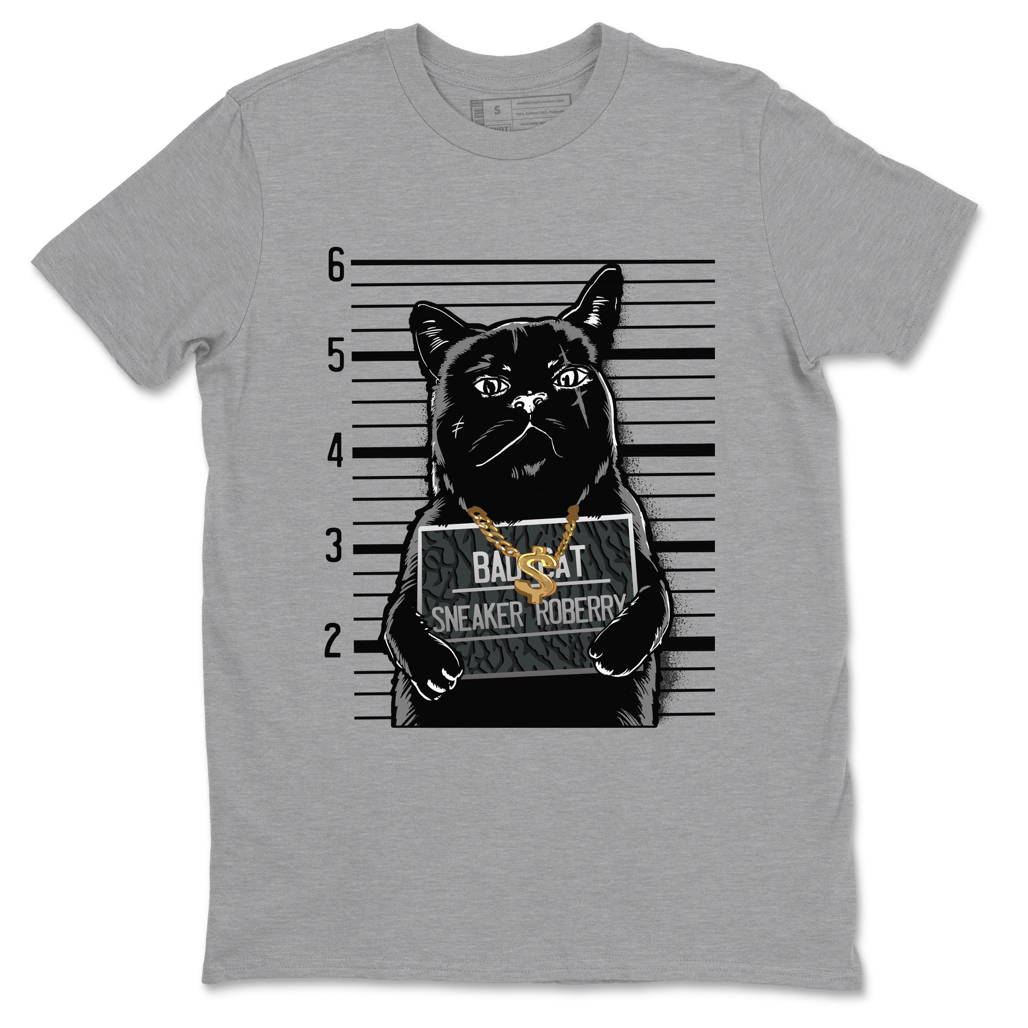 Air Jordan 3 Black Cat shirts to match jordans Bad Cat sneaker match tees Jordan 3 Retro Black Cat best t shirts to wear with jordans SNRT Sneaker Tees unisex cotton Heather Grey 2 shirts