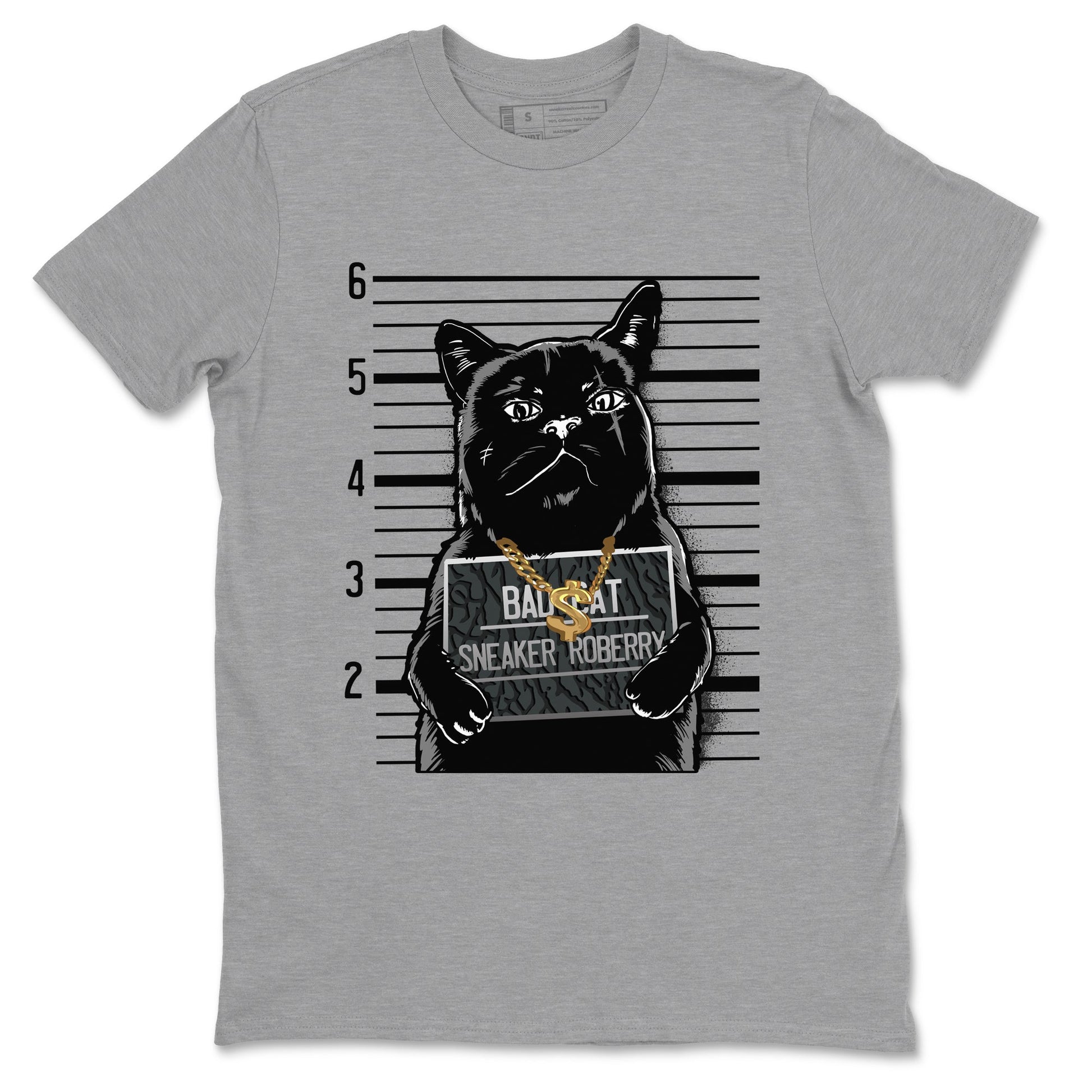 Air Jordan 3 Black Cat shirts to match jordans Bad Cat sneaker match tees Jordan 3 Retro Black Cat best t shirts to wear with jordans SNRT Sneaker Tees unisex cotton Heather Grey 2 shirts