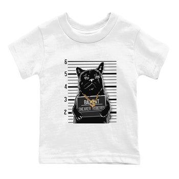 4s Black Cat shirts to match jordans Bad Cat sneaker match tees Air Jordan 4 Black Cat match shoes to clothes SNRT Sneaker Tees Youth Baby White 2 tee