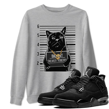 4s Black Cat shirts to match jordans Bad Cat sneaker match tees Air Jordan 4 Black Cat match shoes to clothes SNRT Sneaker Tees unisex cotton Heather Grey 1 shirts